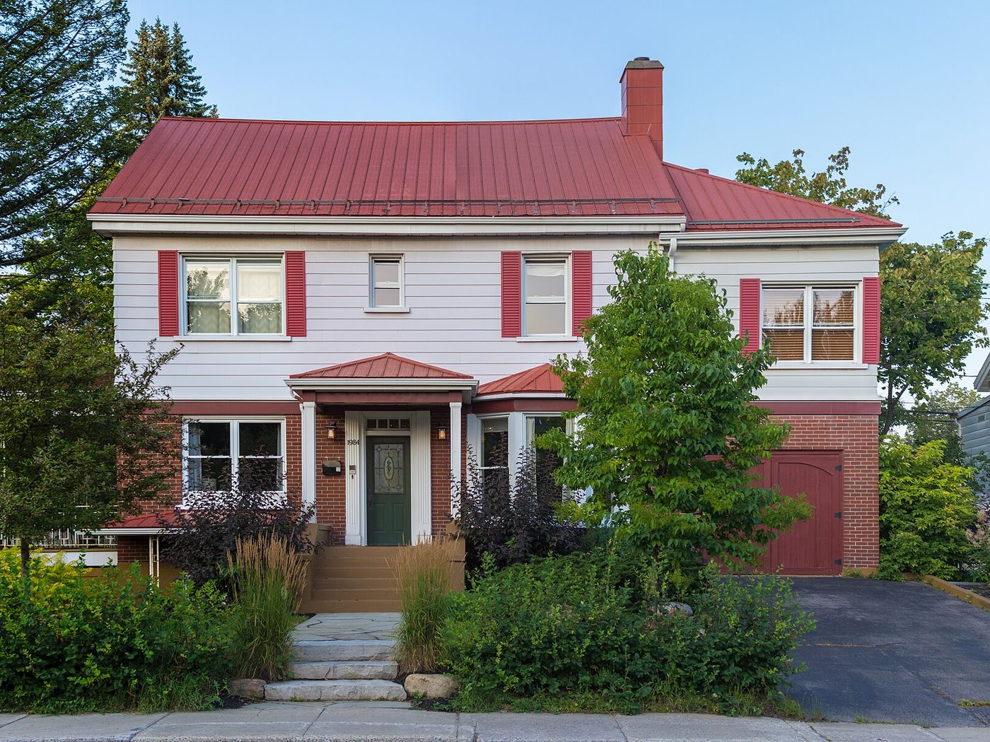 A house with a metal roof